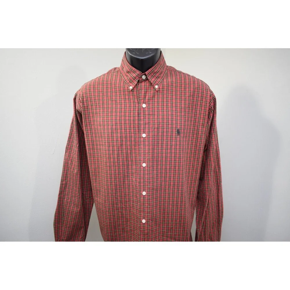 Polo Ralph Lauren Blake Dress Shirt Plaid Long Sleeve Button Up Mens Size Medium